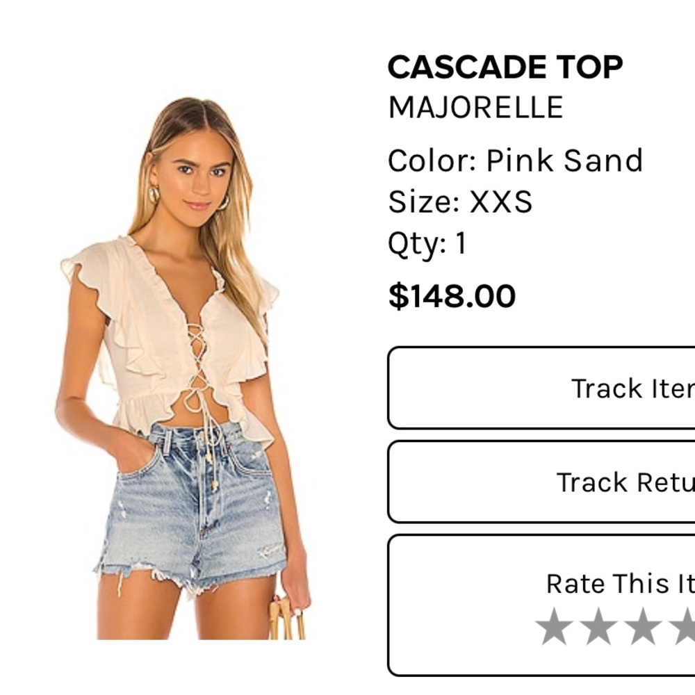 MAJORELLE CASCADE TOP REVOLVE NWT